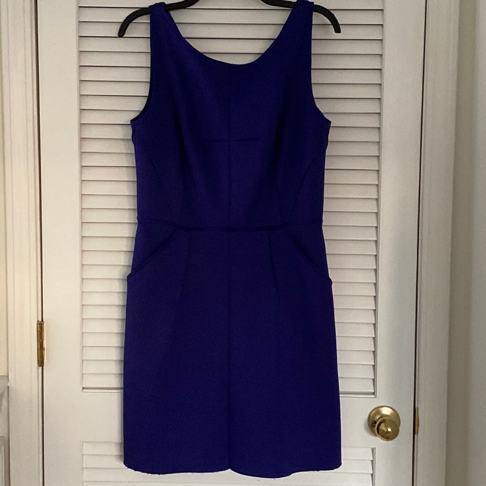Milly Purple Dress. Size 12. Exposed seams and back zipper